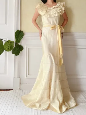 1930s Satin Ombre Gown - S