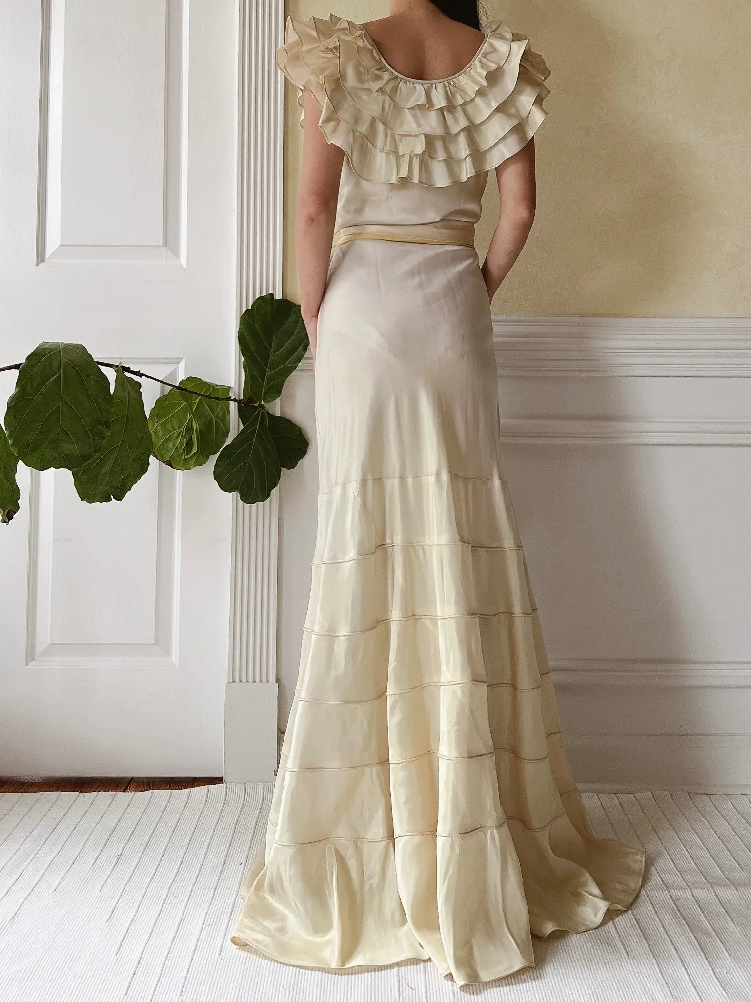 1930s Satin Ombre Gown - S