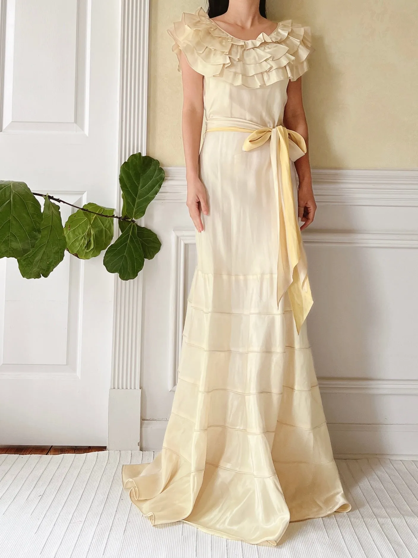 1930s Satin Ombre Gown - S