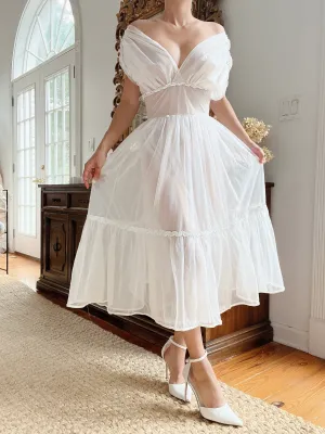 1950s Nylon Midi Slip Dress - XS