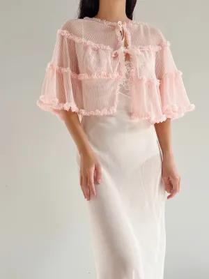 1950s Pink Nylon Capelet - One Size