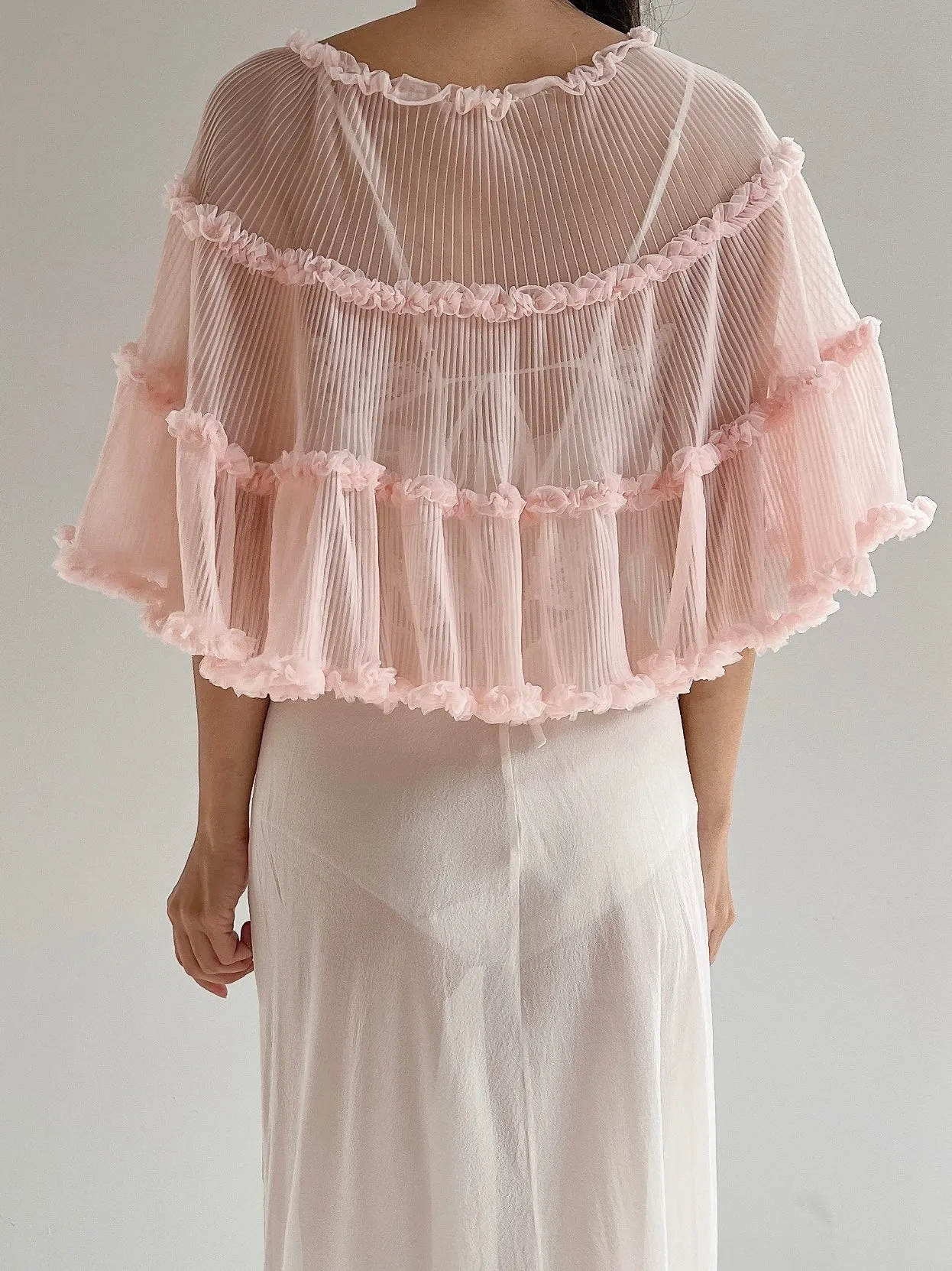 1950s Pink Nylon Capelet - One Size