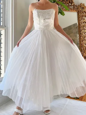 1950s Pleated Nylon Dress - XS