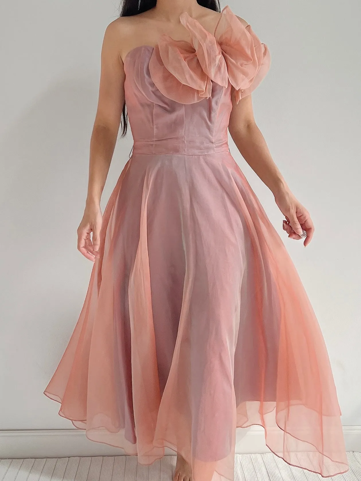 1950s Silk Organza Dress - XS
