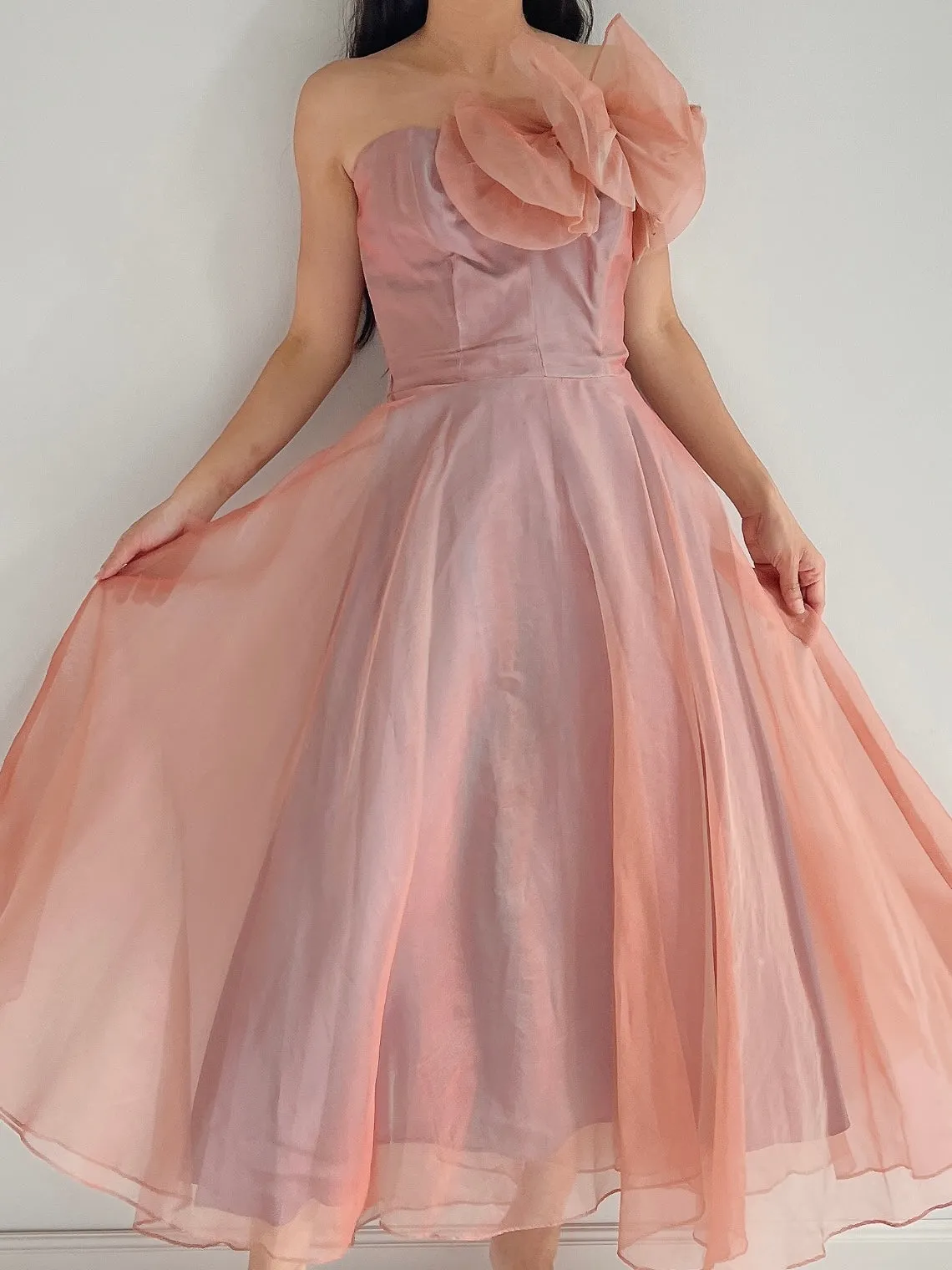 1950s Silk Organza Dress - XS