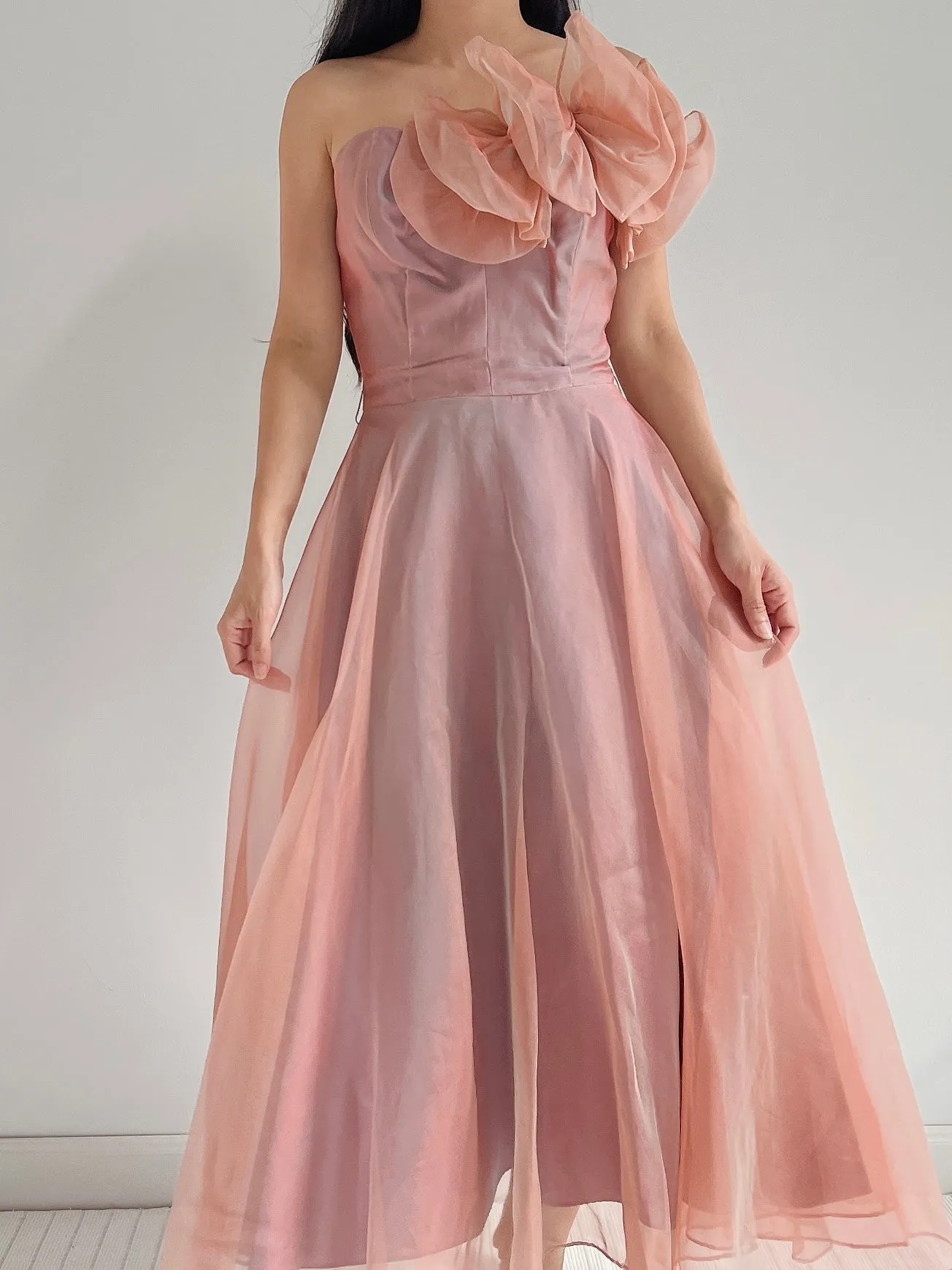 1950s Silk Organza Dress - XS