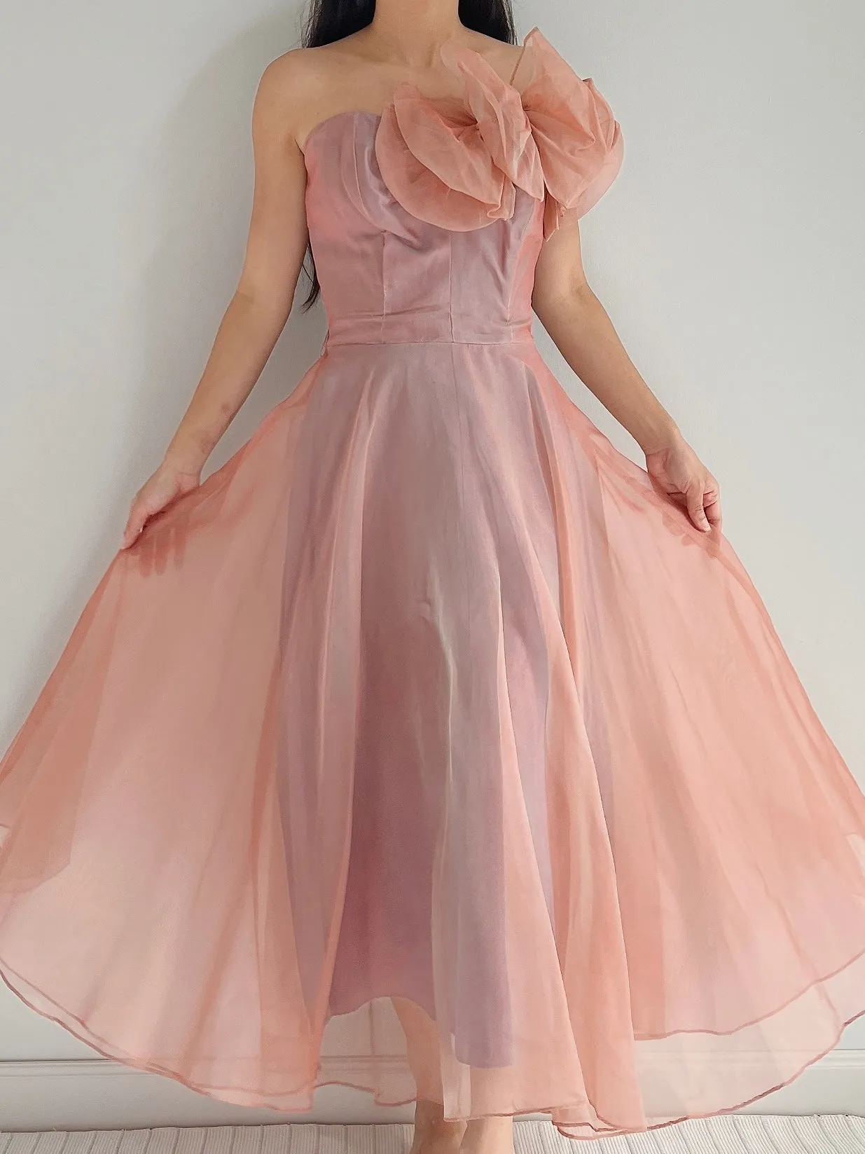 1950s Silk Organza Dress - XS