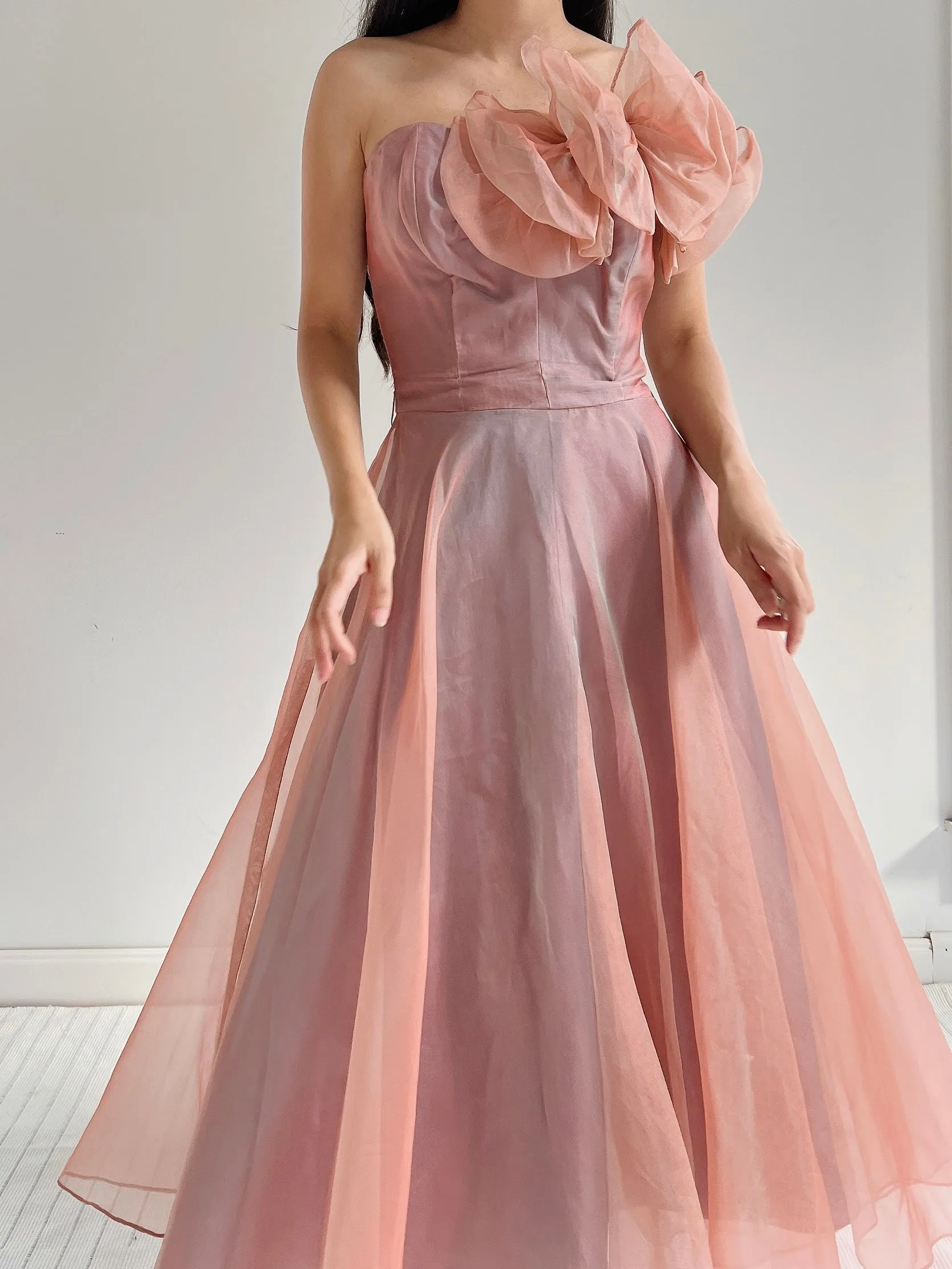 1950s Silk Organza Dress - XS