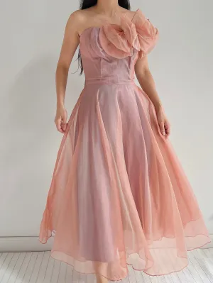 1950s Silk Organza Dress - XS