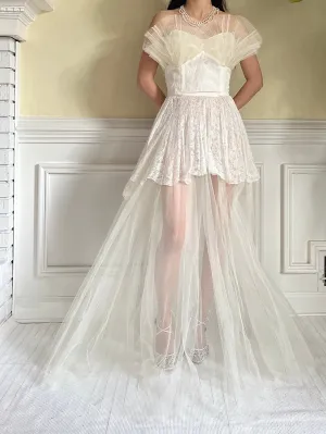 1950s Tulle Sheer Gown - S