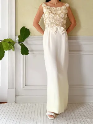 1960s Daisy Ombre Hem Rayon Dress - S