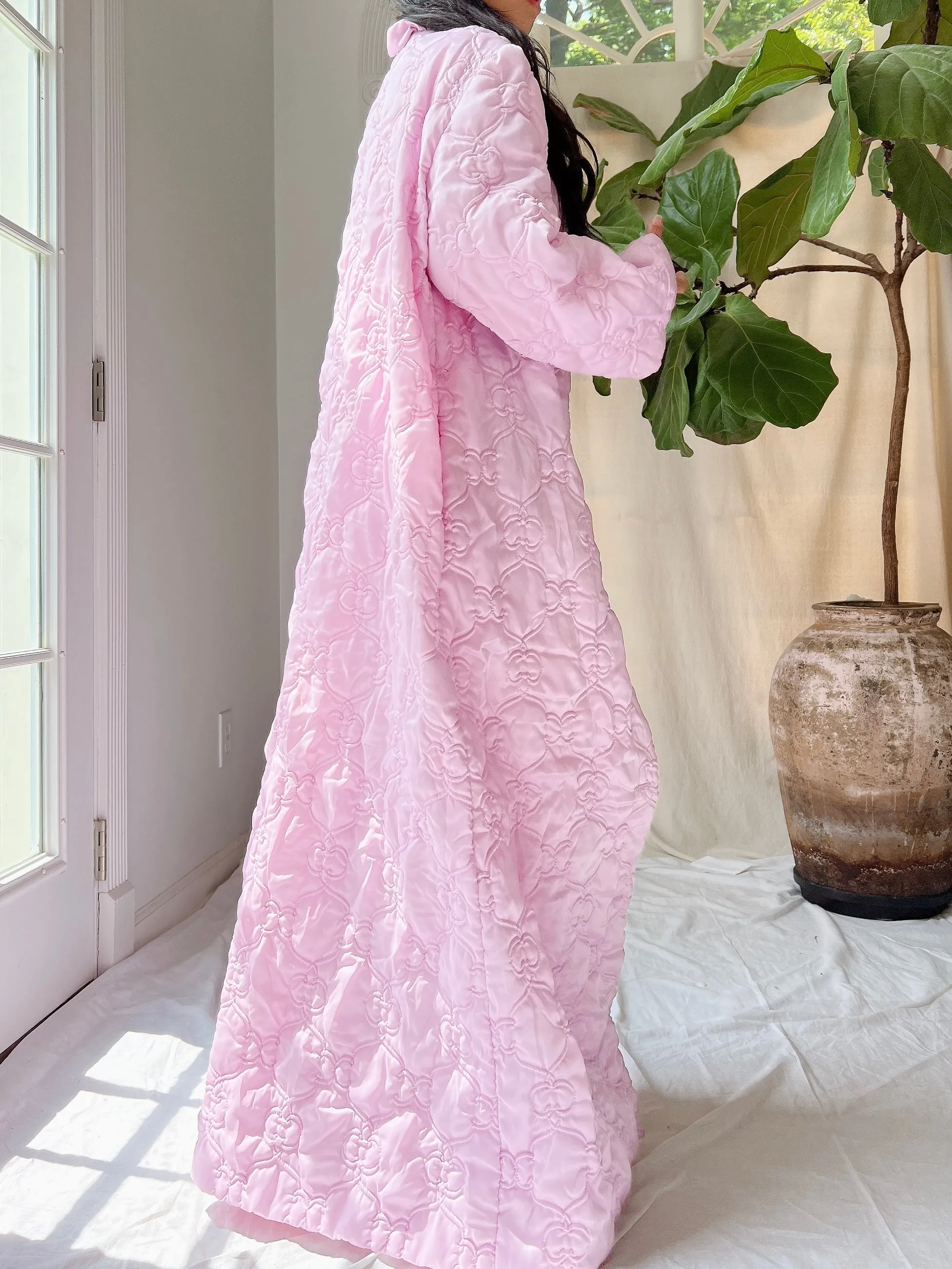 1960s Lilac Quilted Duster - OSFM