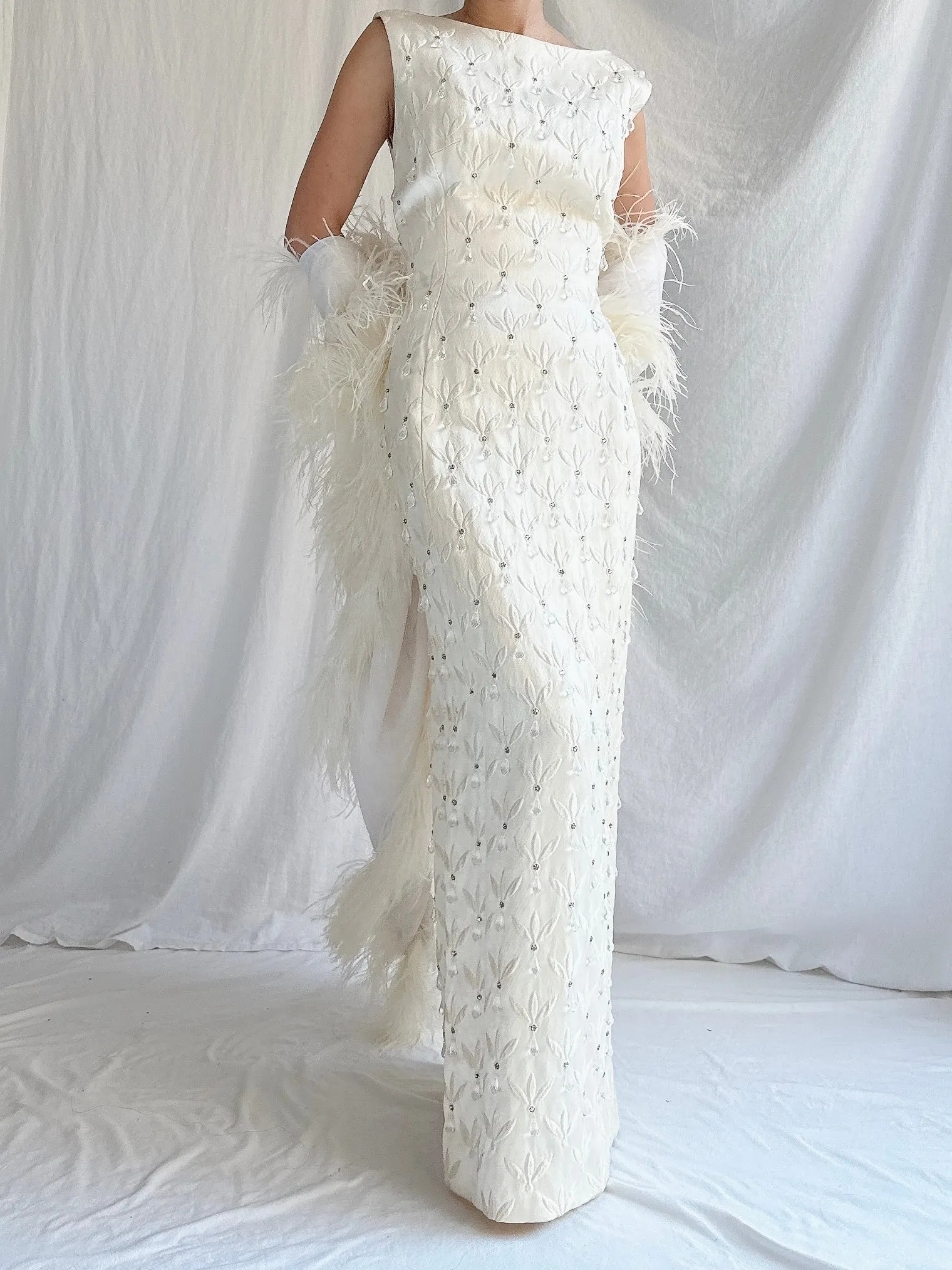 1960s Ostrich Chiffon Feather Shawl - OSFM