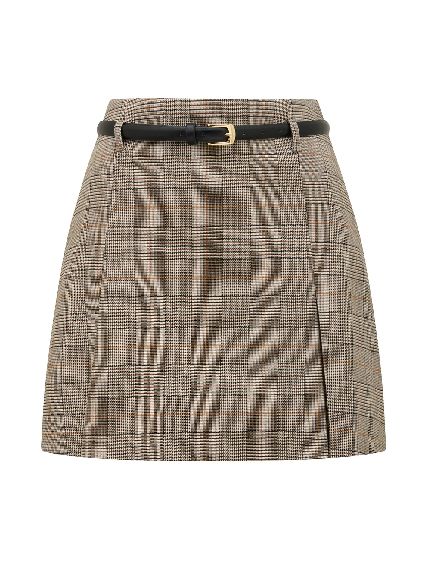 Abbie Belted Check Mini Skirt