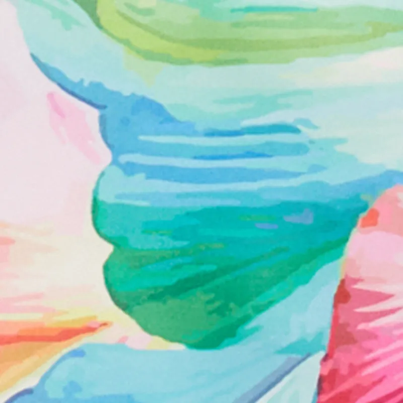 Abstract Tropical Floral Print Tube Dress