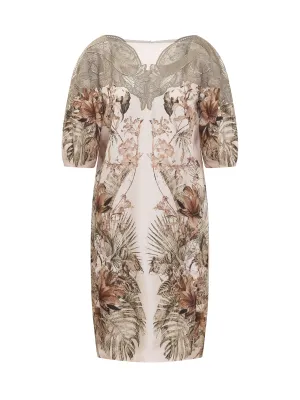 Alberta Ferretti Botanical-Printed Lace Panelled Dress