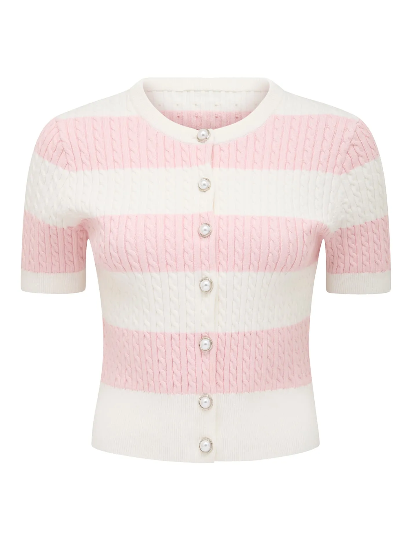 Annika Striped Cable Knit Top