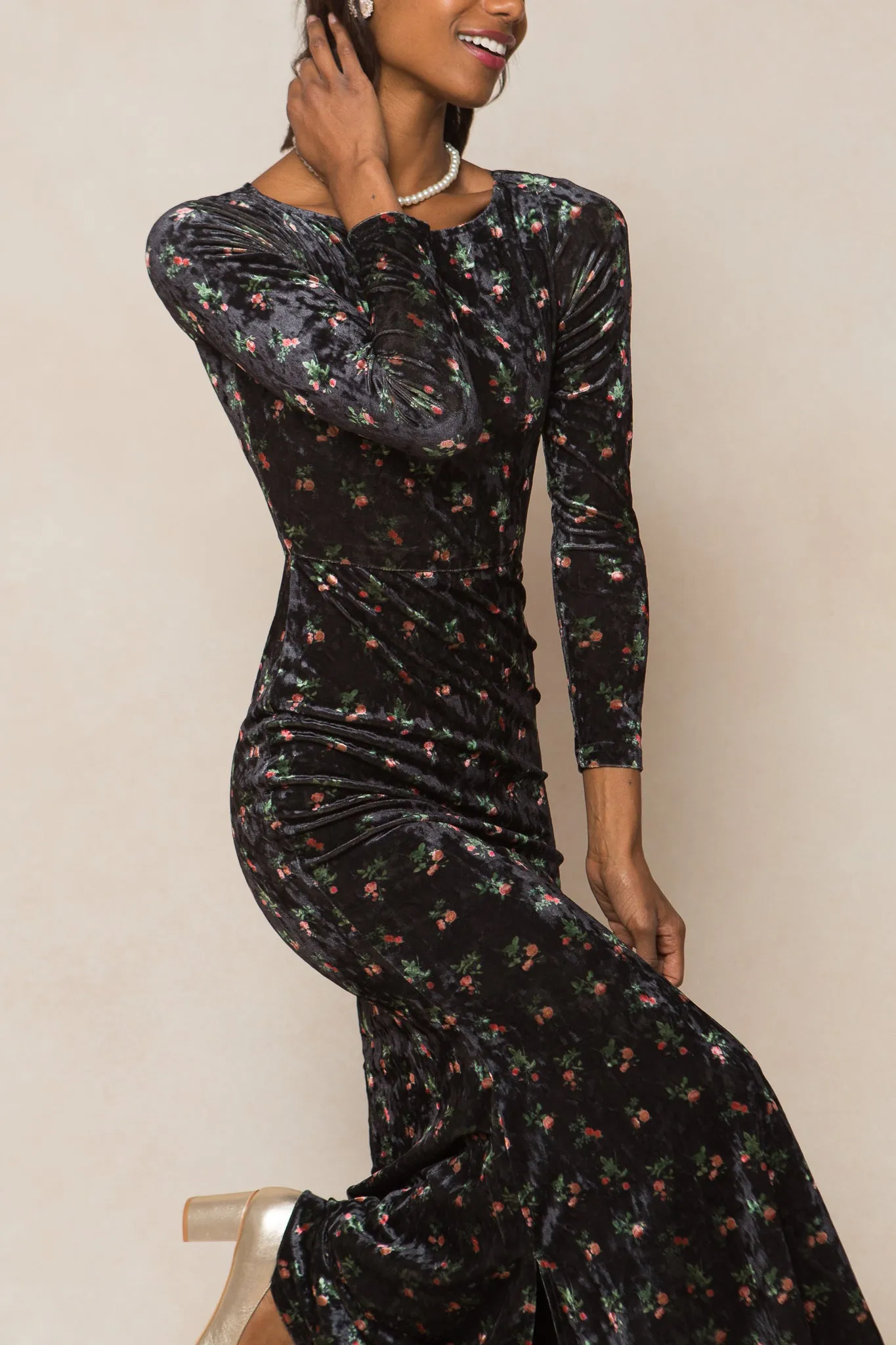 Ari Dress in Velvet Floral - FINAL SALE