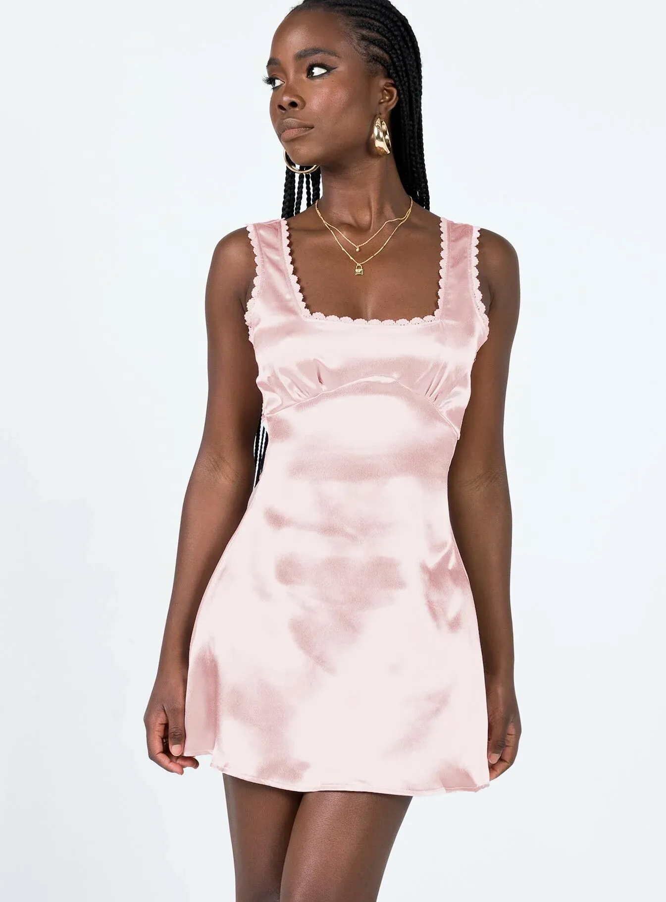 Berlin Satin Mini Dress Pink