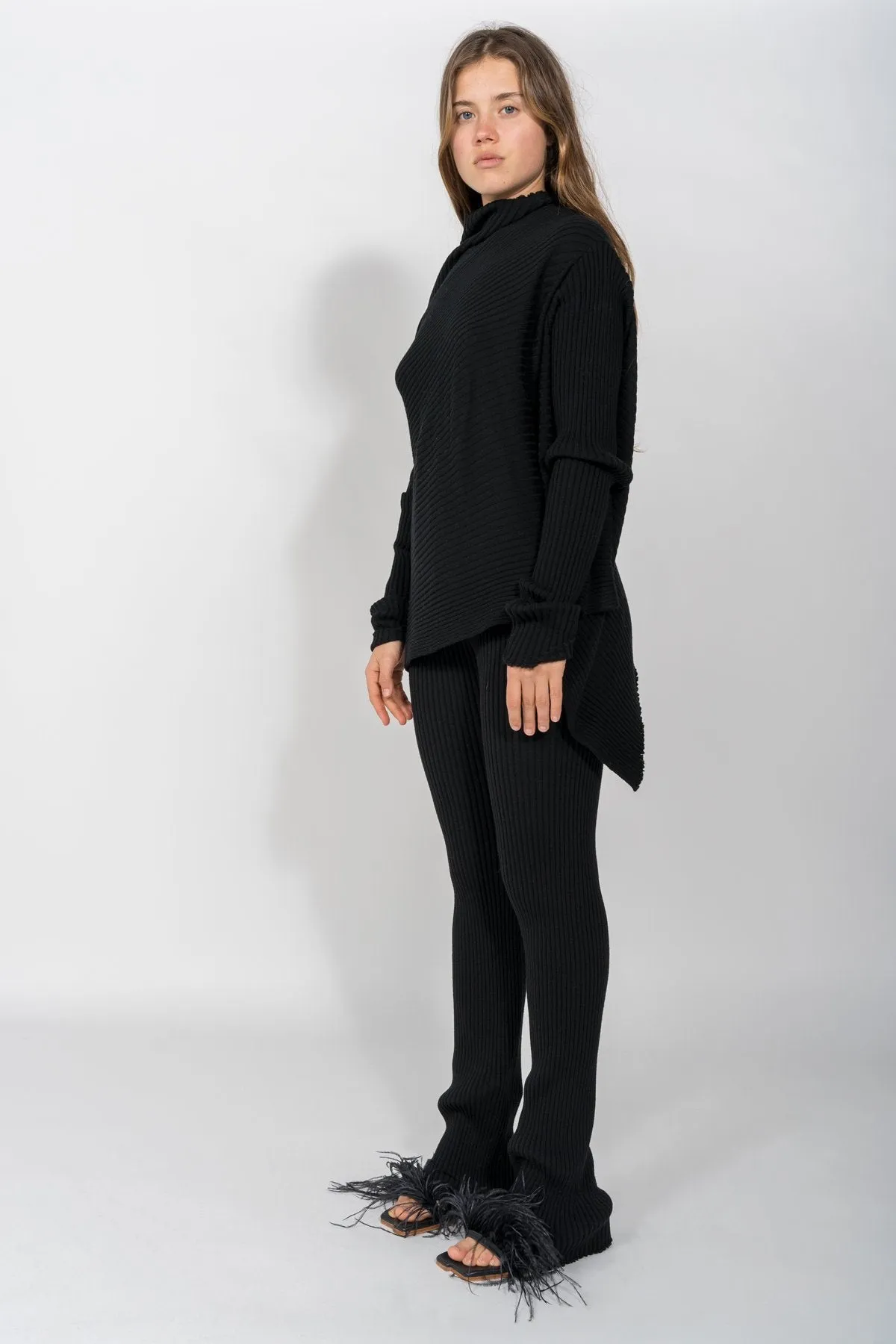 BLACK MERINO TROUSERS