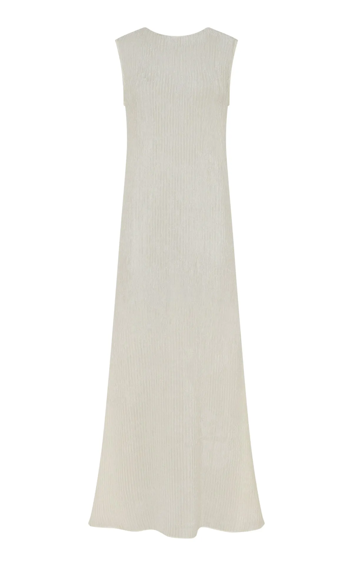 Carling Maxi Dress in Ivory Plisse Silk