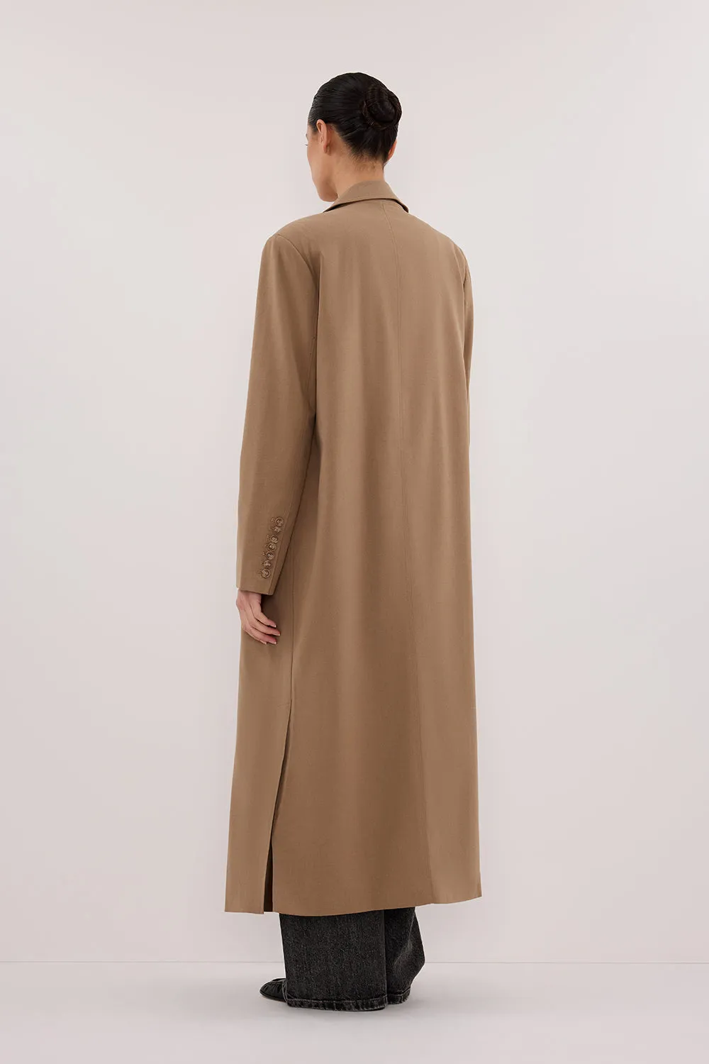 CELINA TAN WOOL BLEND COAT
