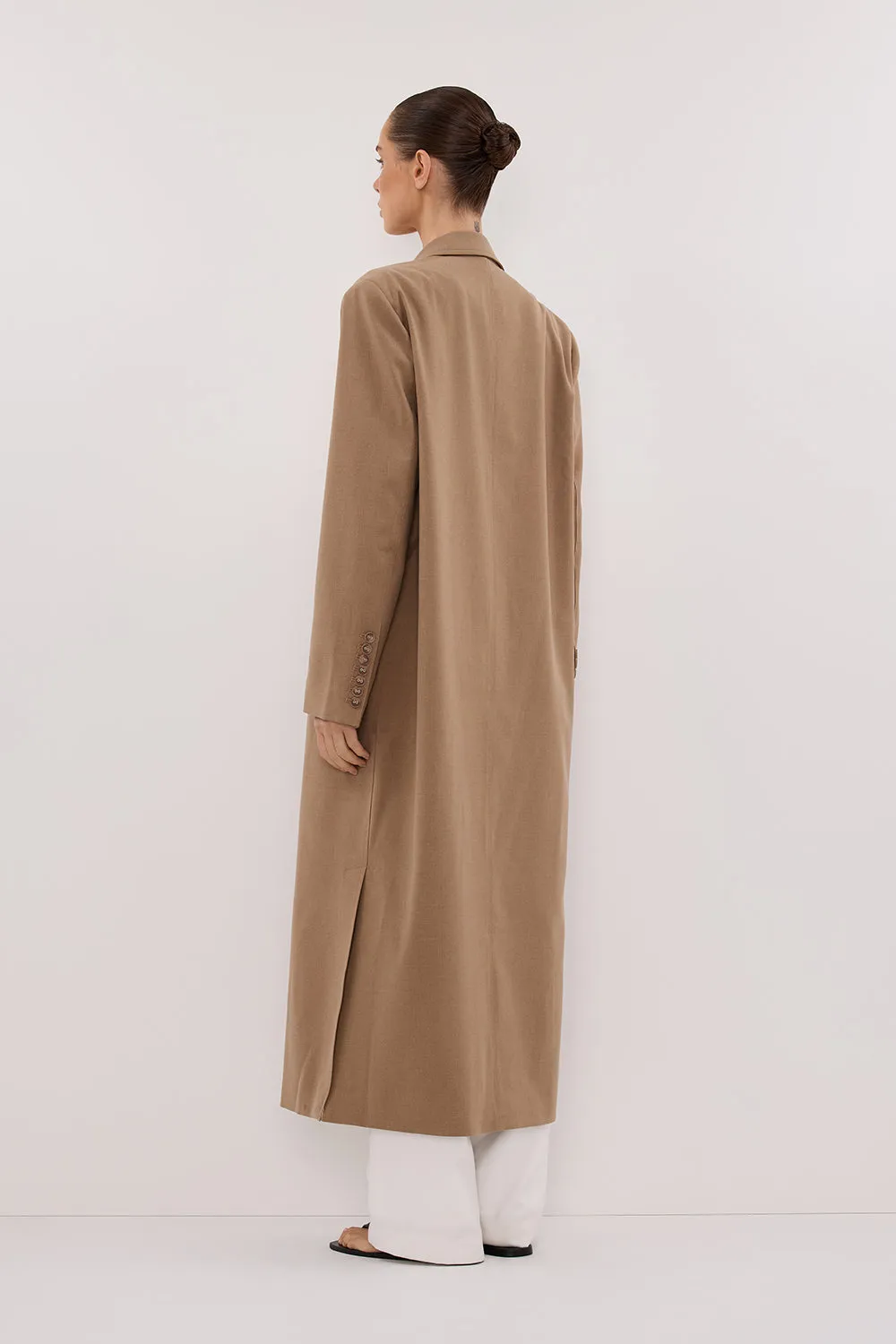 CELINA TAN WOOL BLEND COAT
