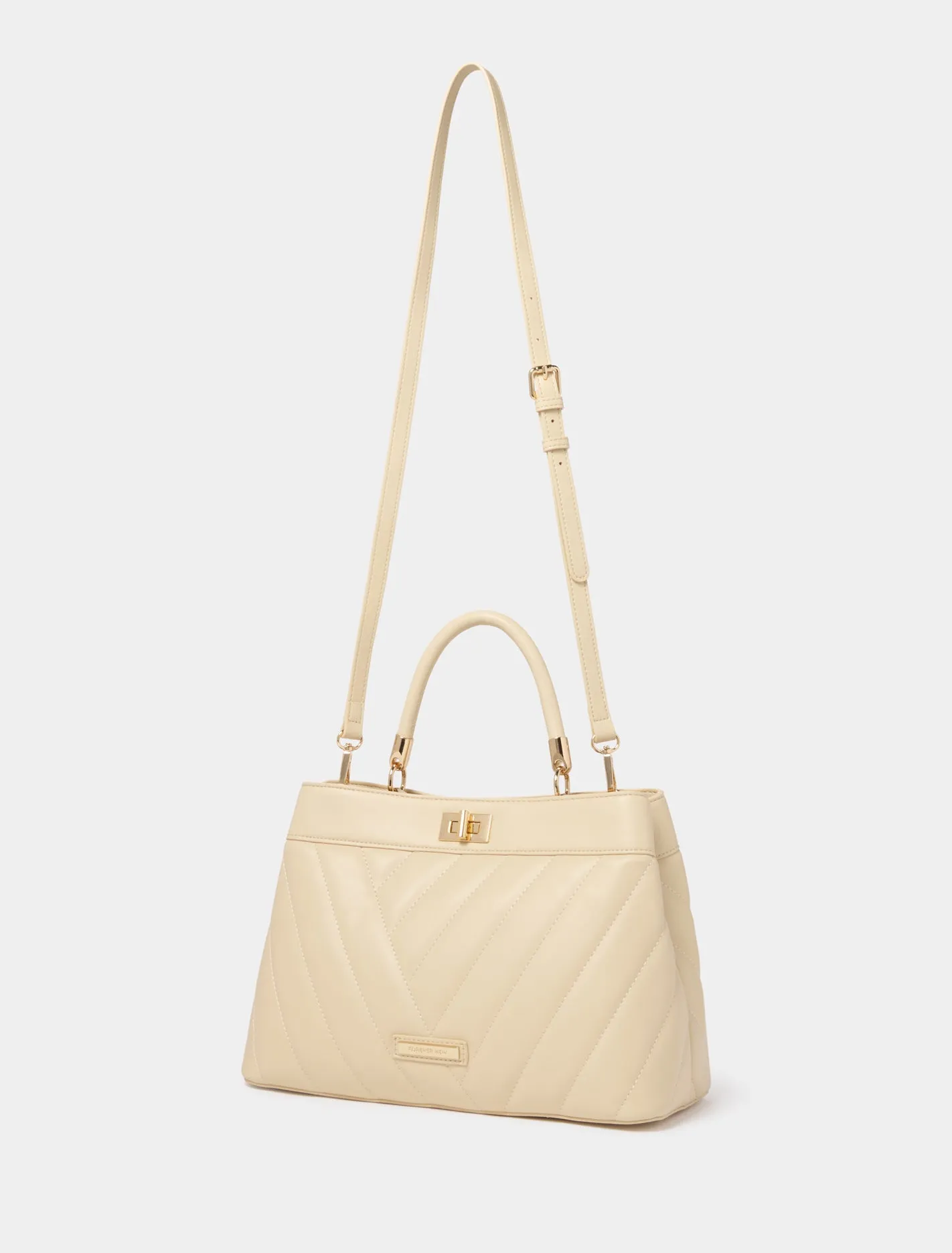 Charlotte Chevron Top Handle Bag