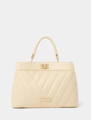 Charlotte Chevron Top Handle Bag