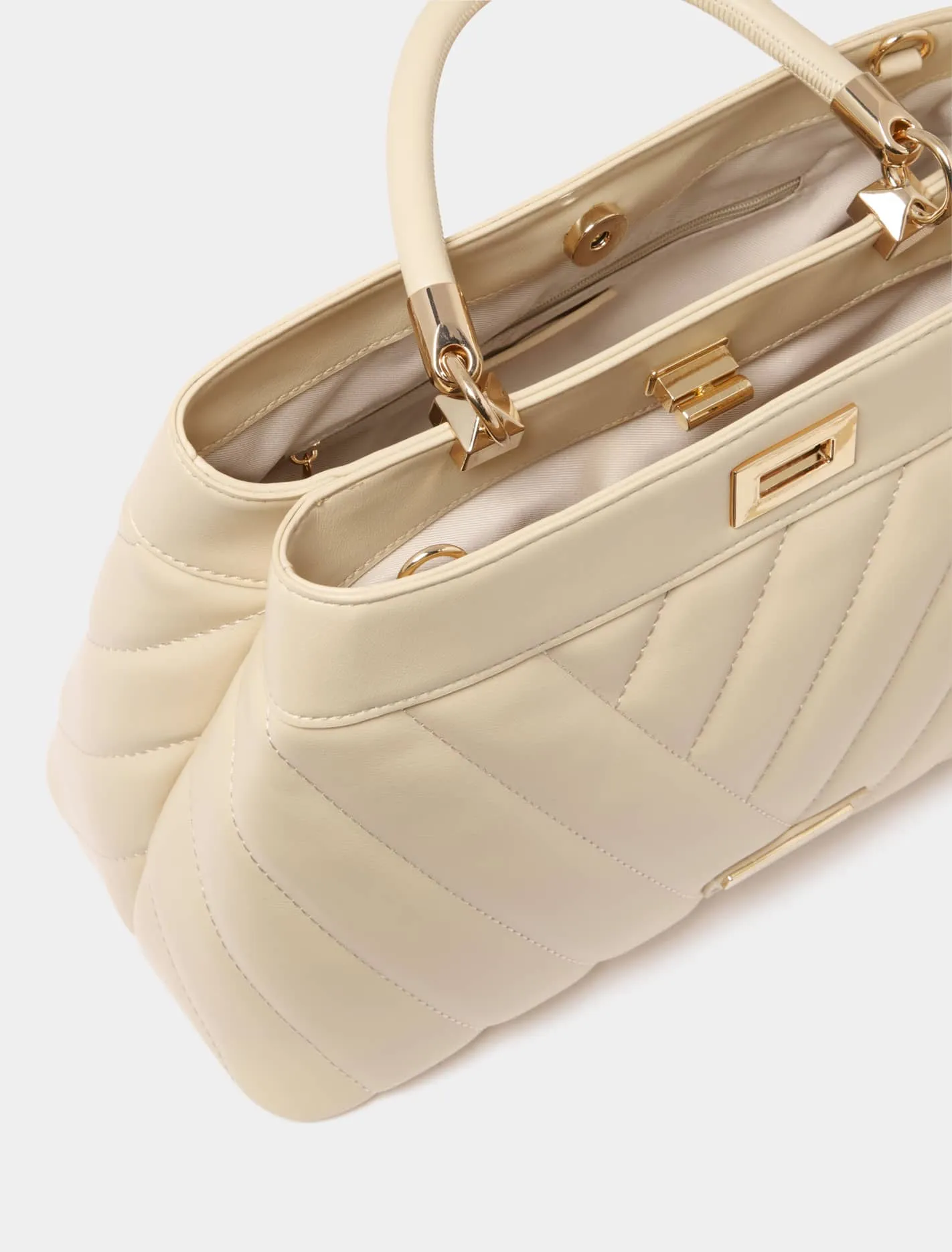 Charlotte Chevron Top Handle Bag