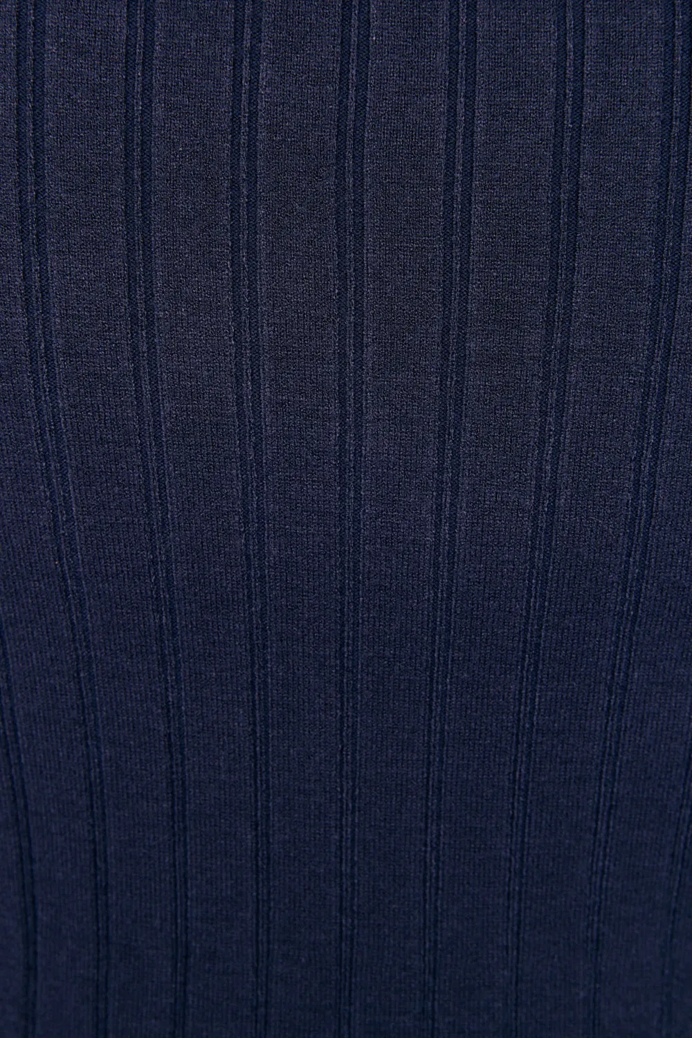 Collared Knitted Swing Dress in Navy