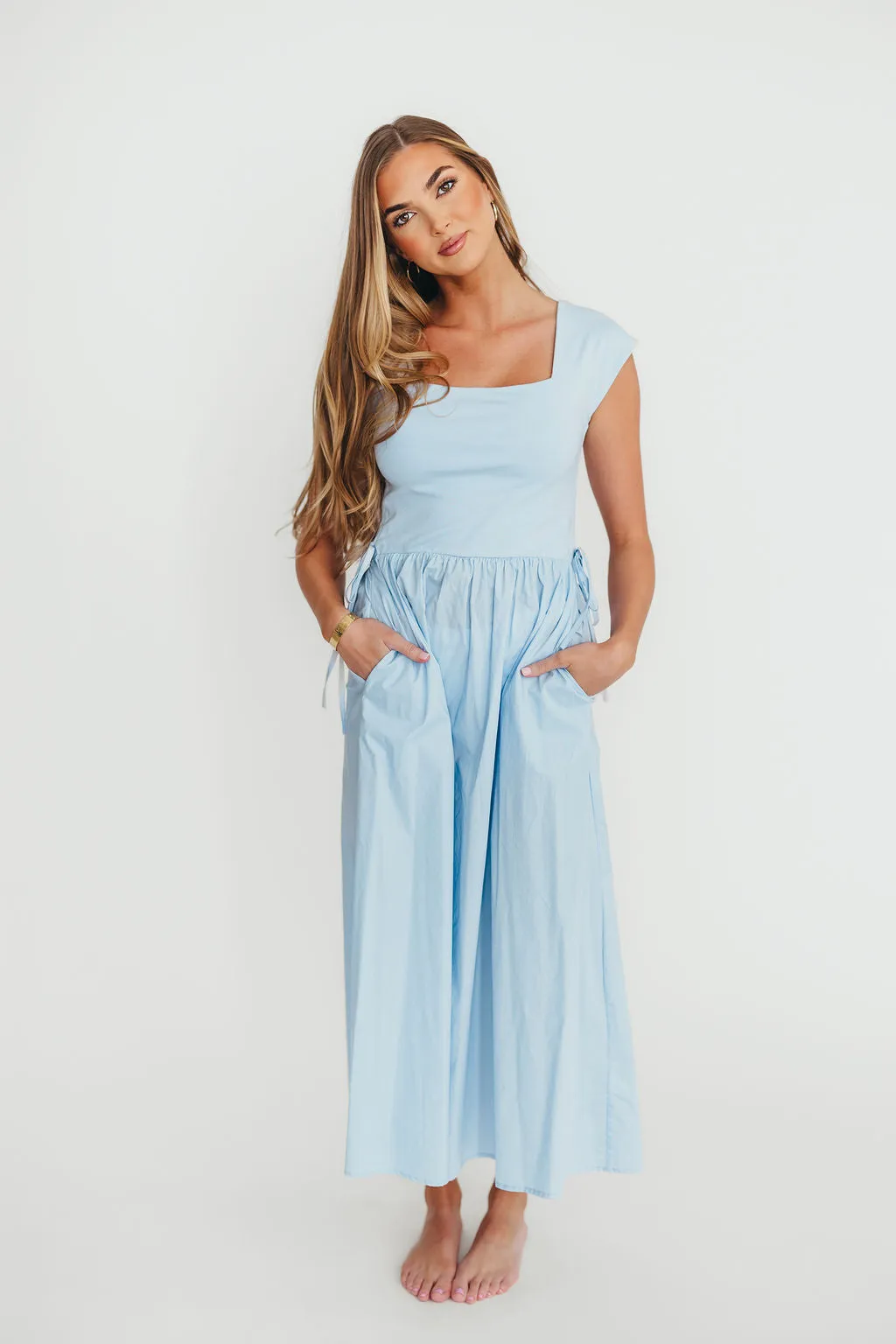 Delia Midi Dress in Blue