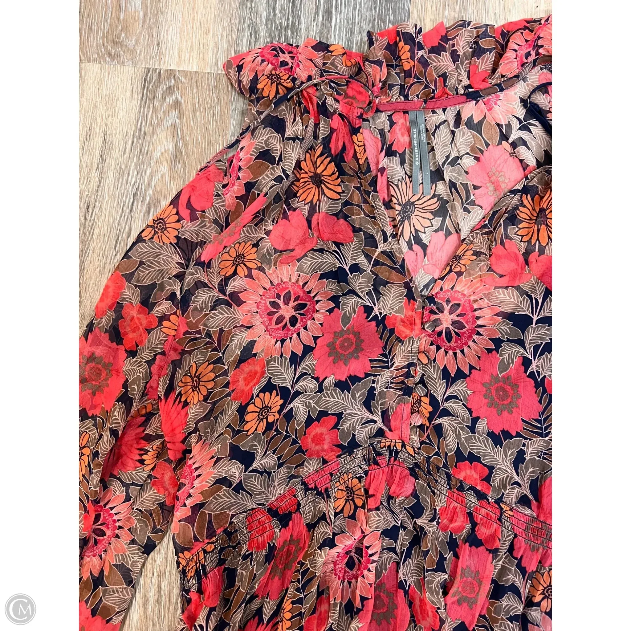 Dress Casual Maxi By Anthropologie In Floral Print, Size: L