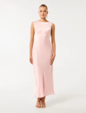 Eileen Open Back Satin Maxi Dress