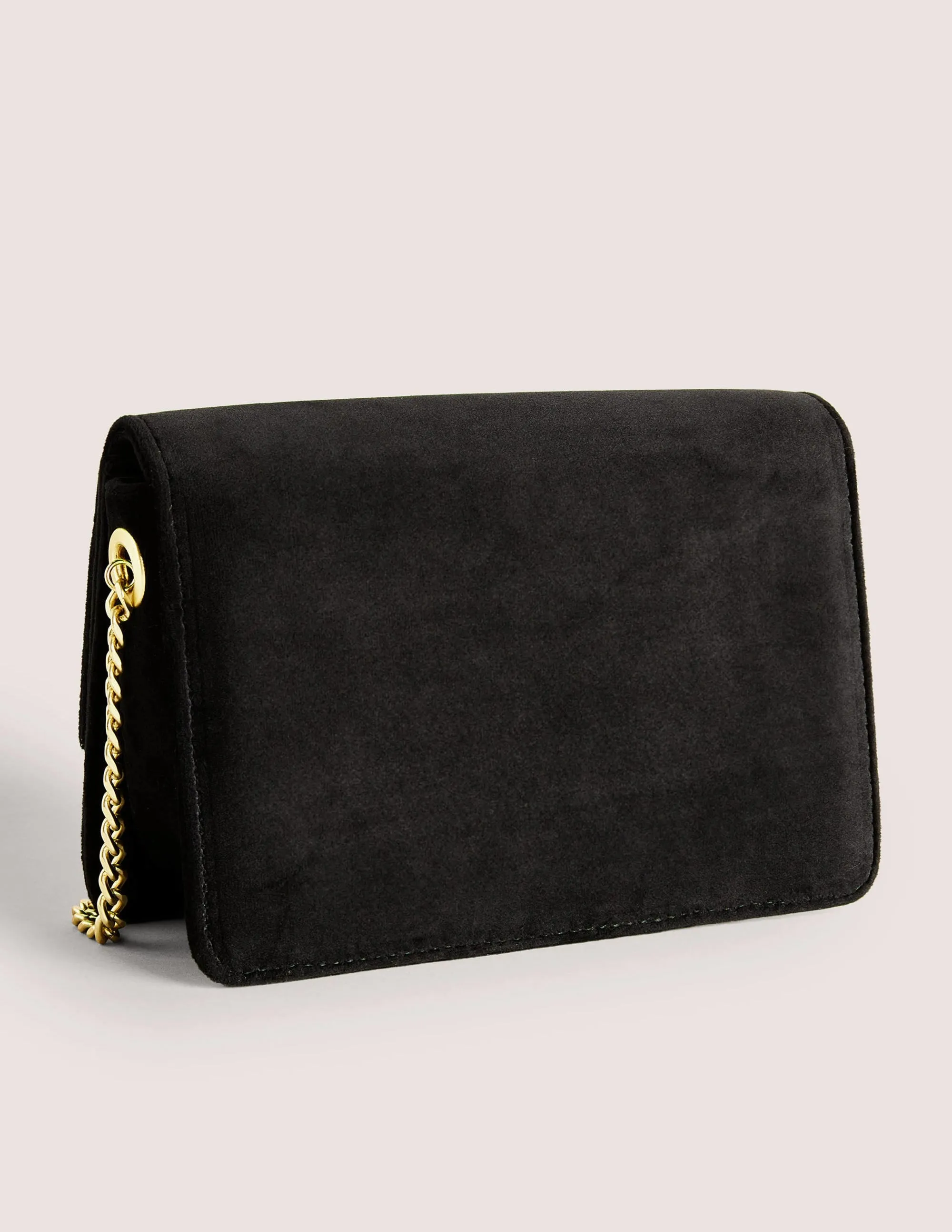 Embellished Velvet Bag-Black Bow