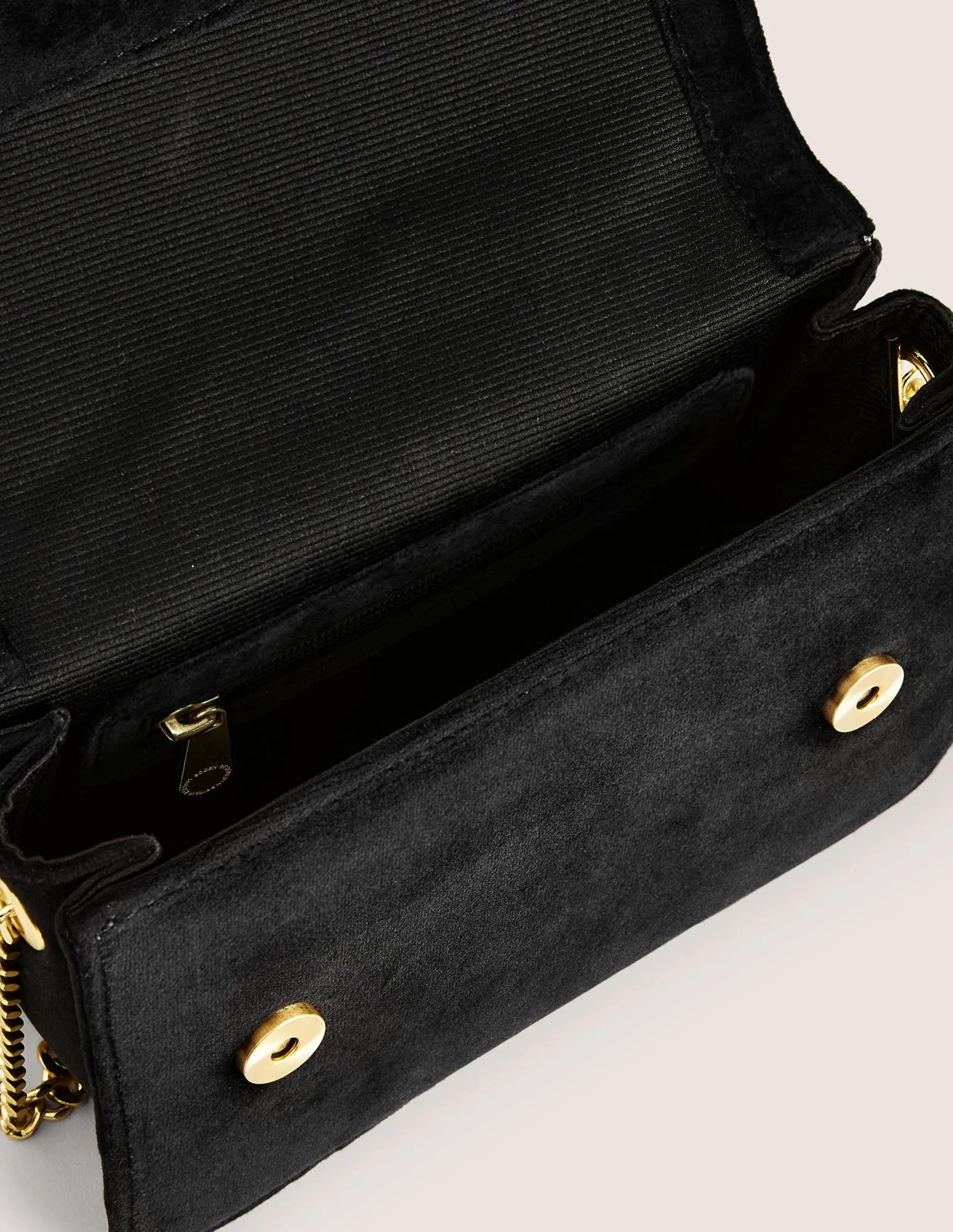 Embellished Velvet Bag-Black Bow