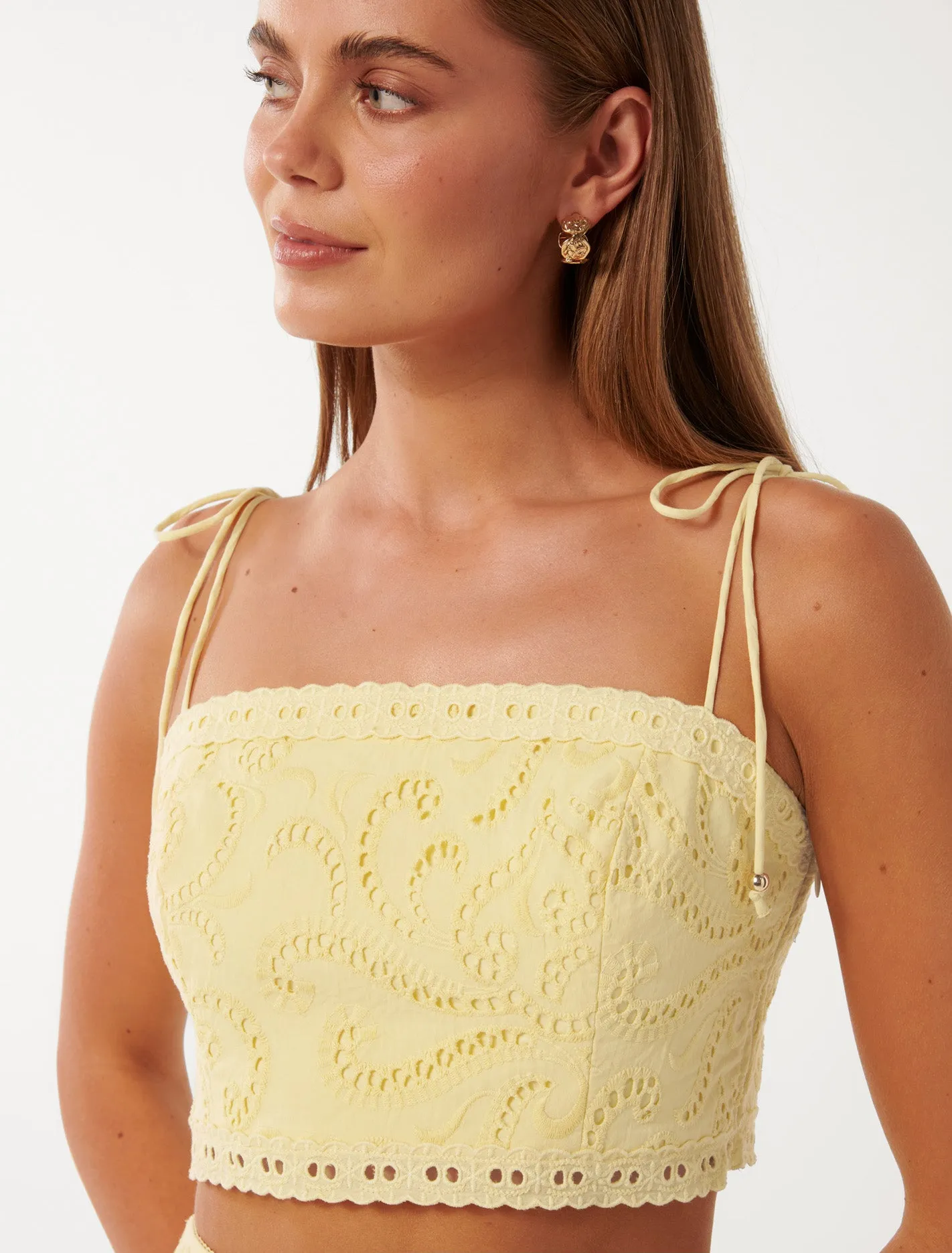 Emelia Broderie Crop Top