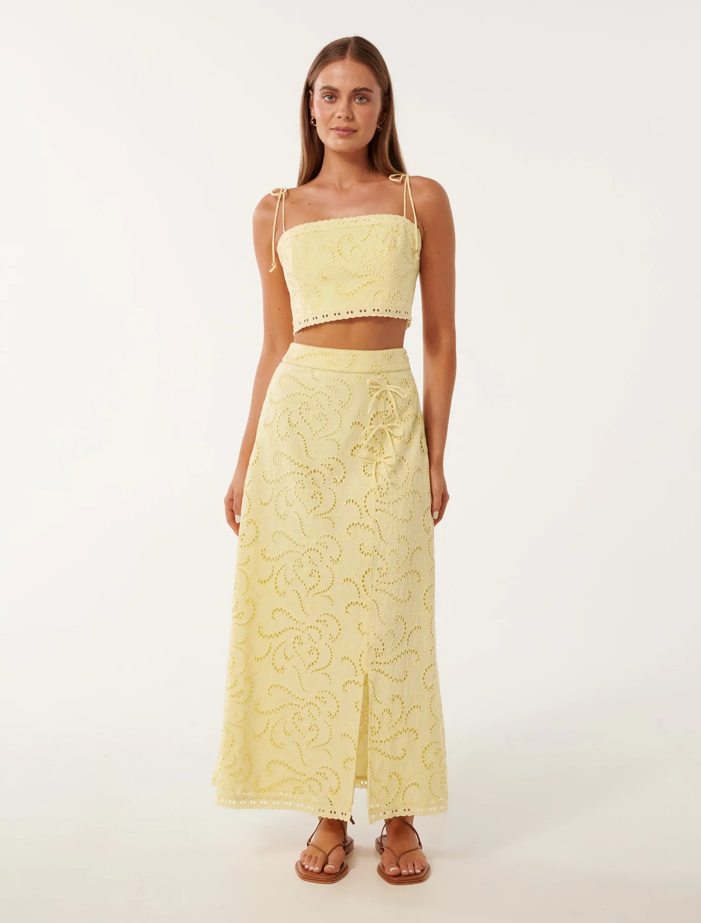 Emelia Broderie Crop Top