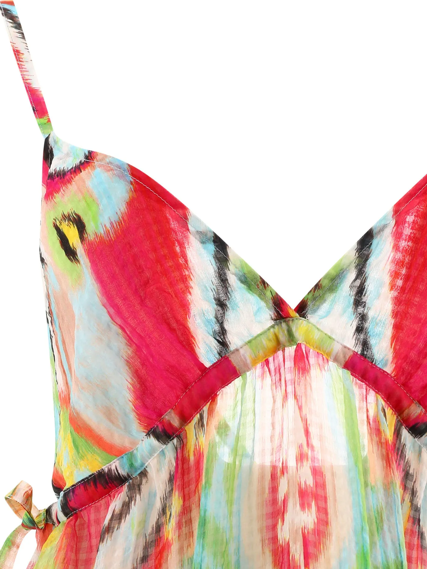 Etro Abstract Print Low-Back Tiered Dress