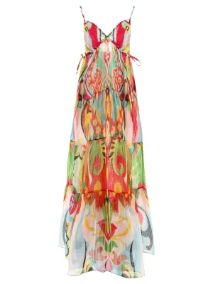 Etro Abstract Print Low-Back Tiered Dress