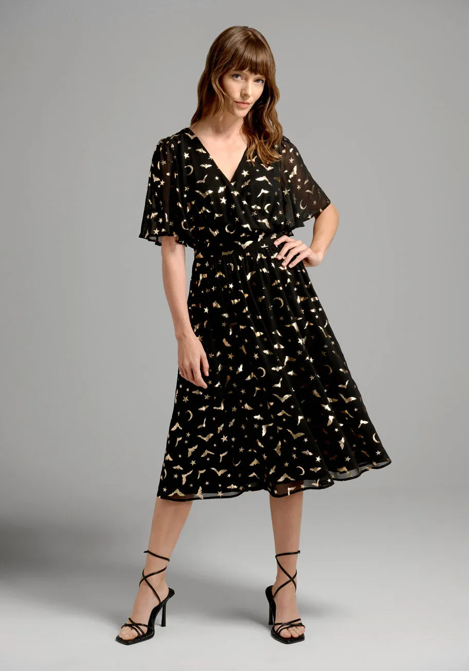 Fluttering Wings Midi Dress
