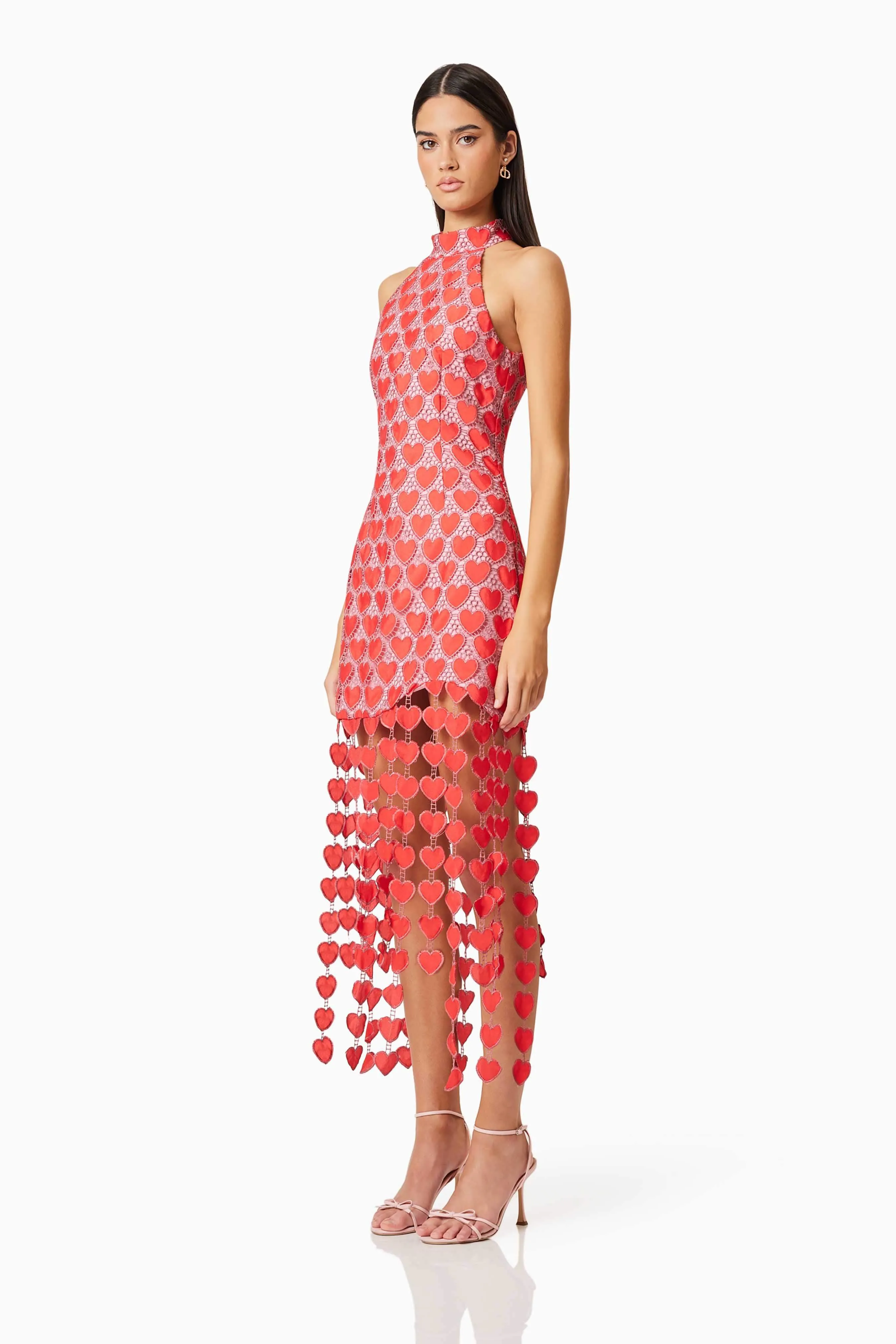 Heartthrob Midi Dress In Red