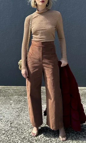 hoss Tribeca Velvet Cord Trouser - Ginger