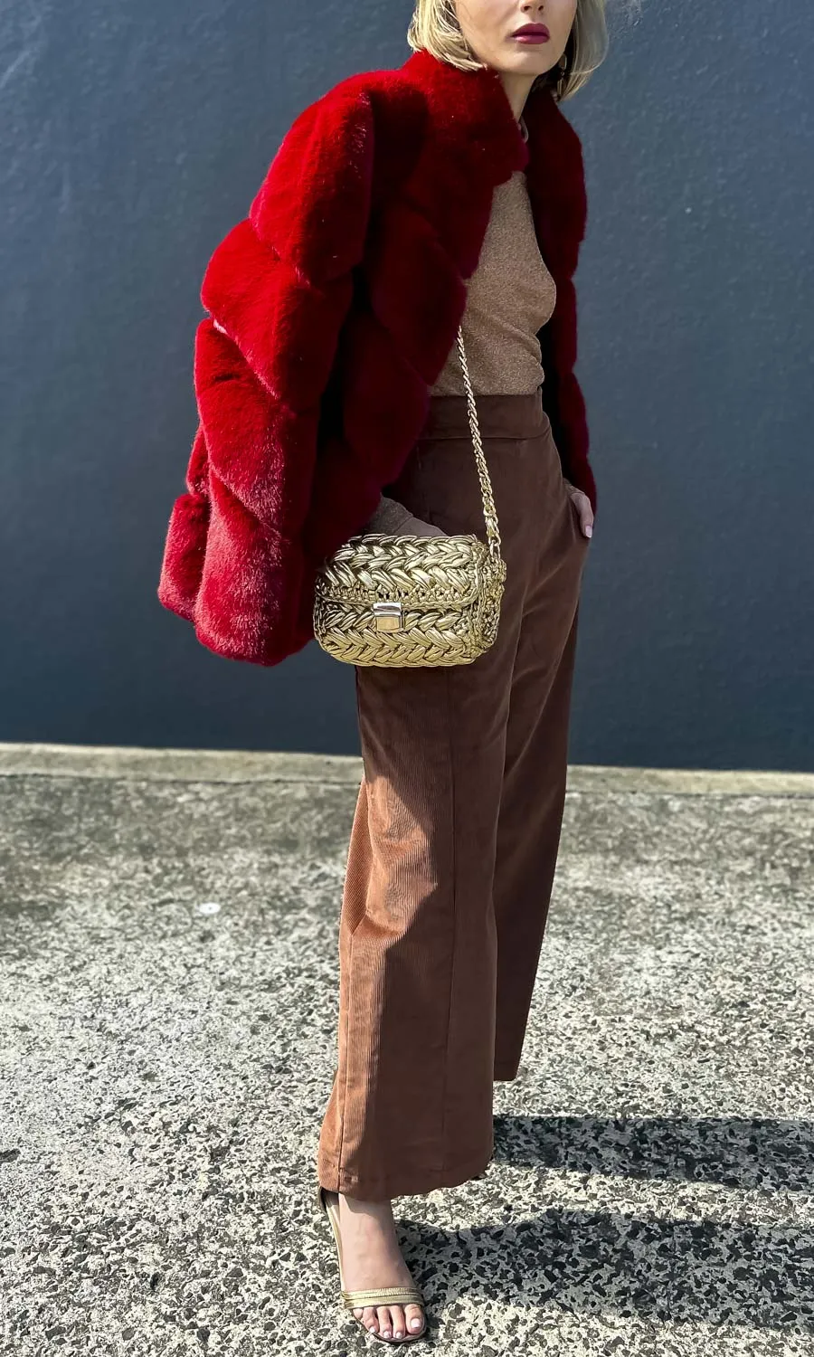 hoss Tribeca Velvet Cord Trouser - Ginger