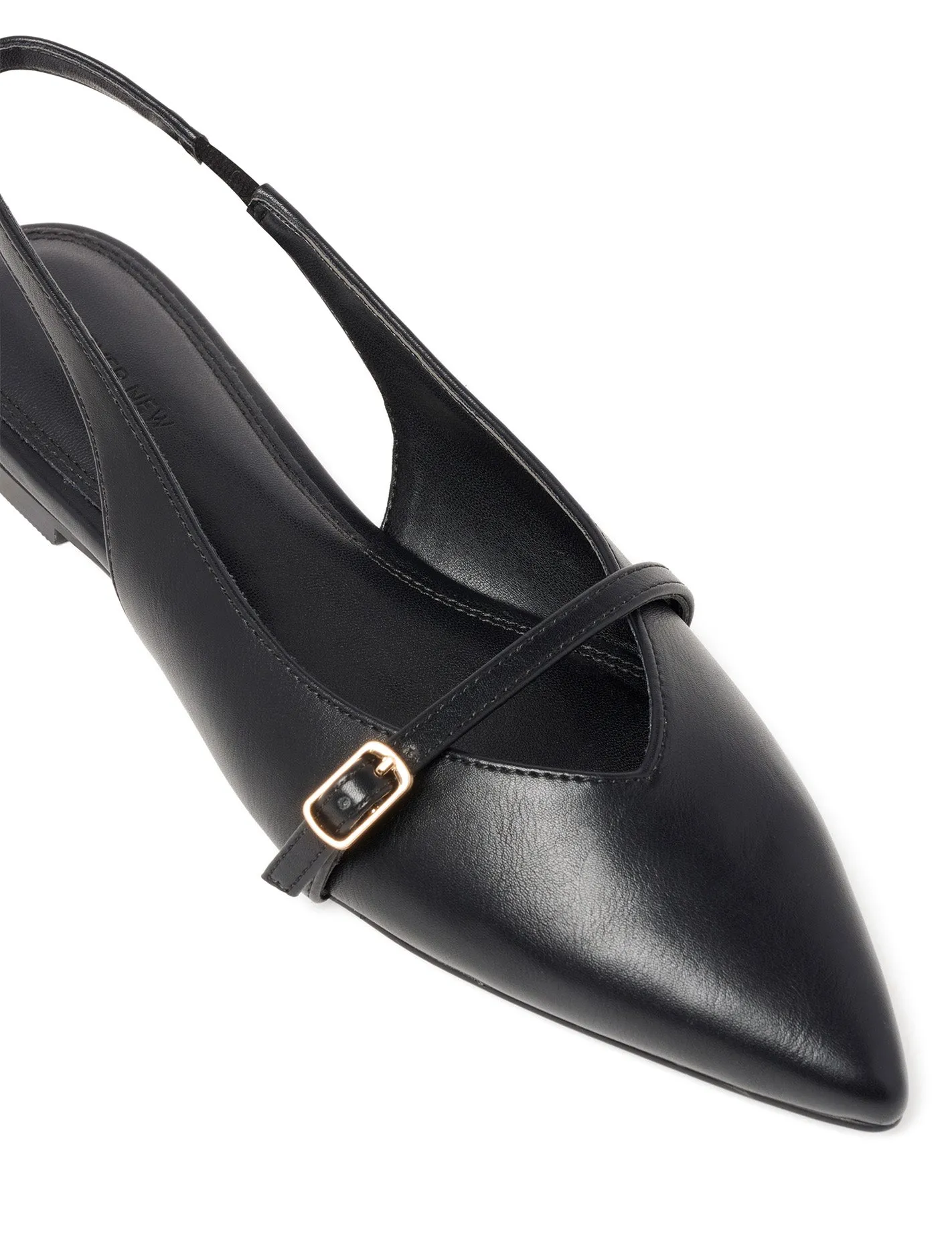 Ivy V Throat Detail Flat Slingback