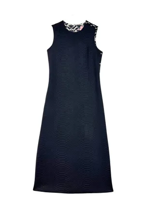 Jackie Dress Tea Length - Black Python Knit