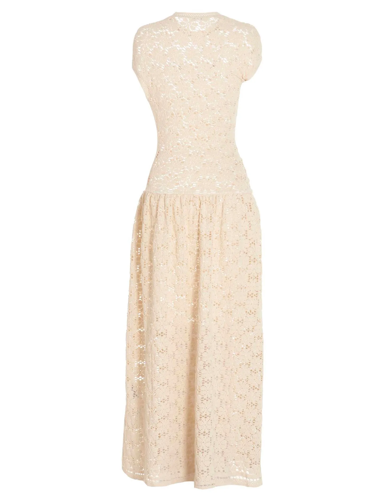 Jil Sander Lace-Detailed Short-Sleeved Maxi Dress