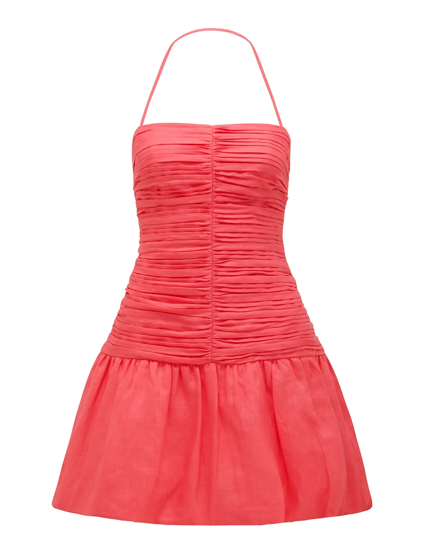 Kaia Ruched Bubble Hem Mini Dress