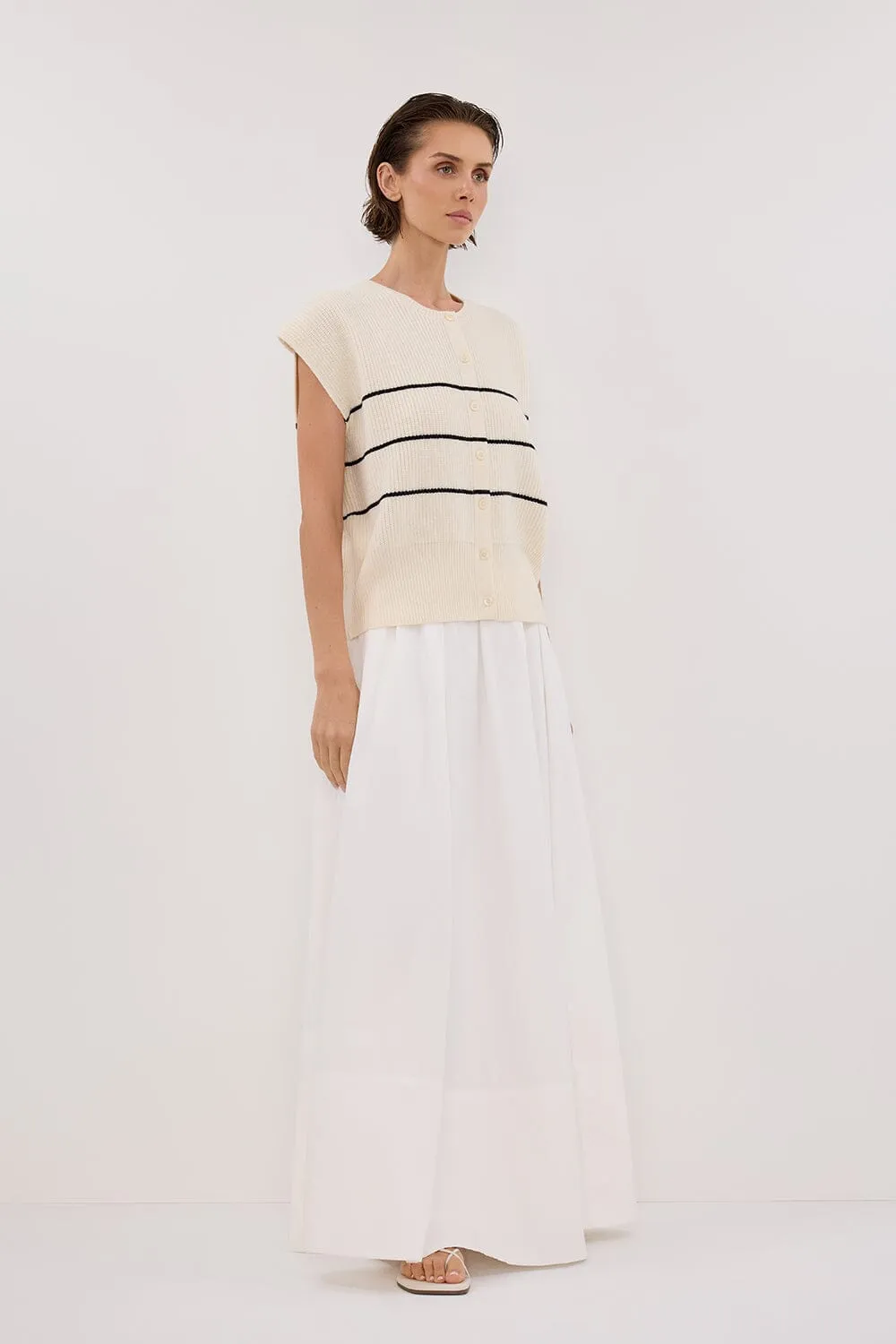 KATE CREAM STRIPE KNIT VEST