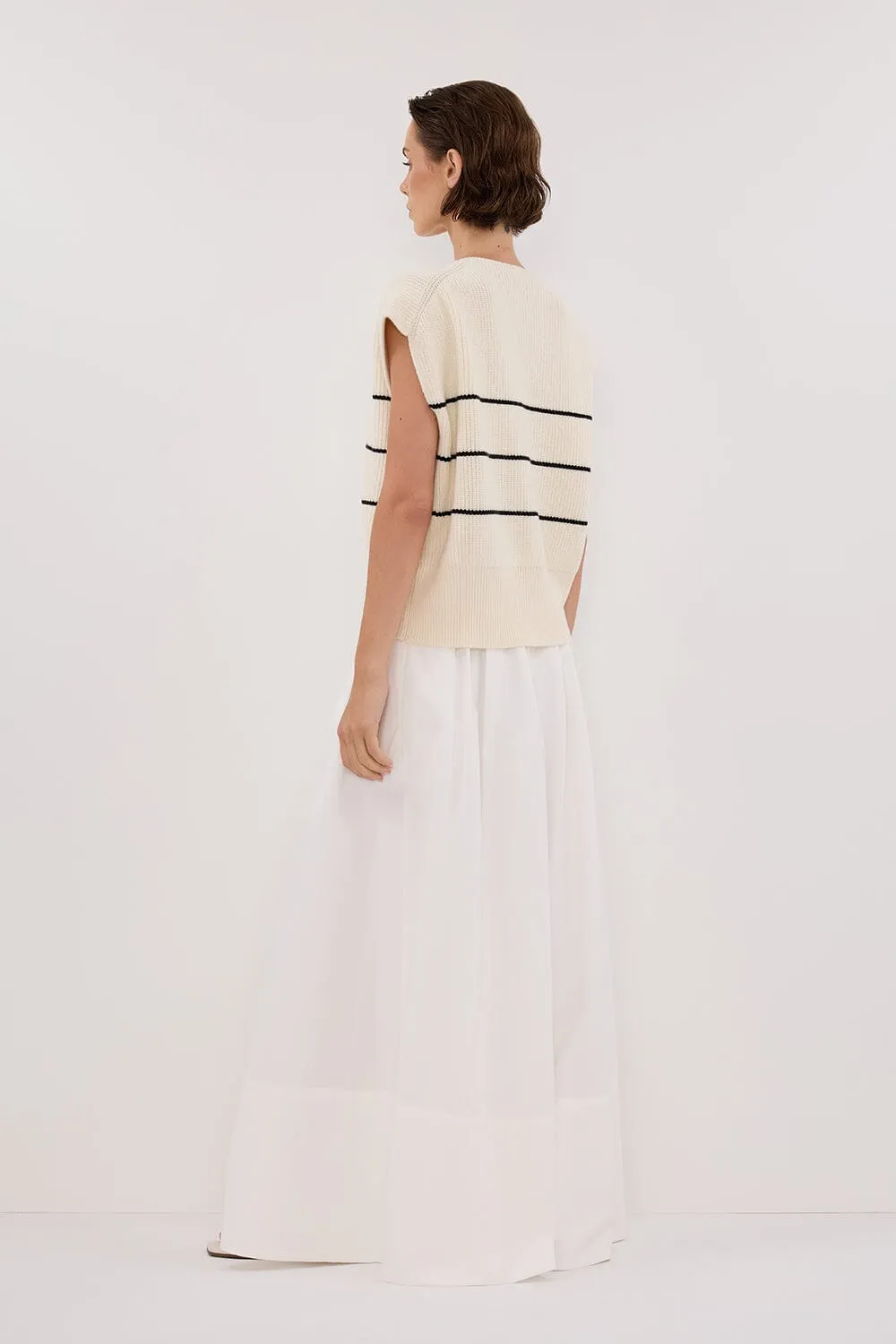 KATE CREAM STRIPE KNIT VEST